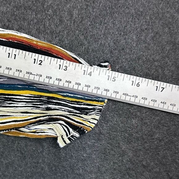 Figueroa & Flower Tribal Aztec Gauzy Blouse Womens L Petite Multicolor Boho Peas - Picture 7 of 9